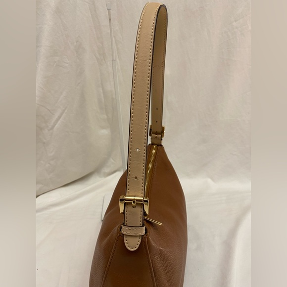 Michael Kors Pebbled Leather Camel Mini Hobo- Adjustable Strap. Goldtone Buckle - Picture 5 of 16